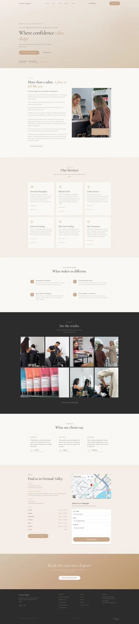 Creative Square hair salon website